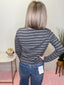 Effortless Stripe Button Front Cardigan 110 Tops - Ella Chic Boutique