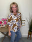 Falling for You Floral Print Scallop Detail Top 110 Tops - Ella Chic Boutique