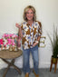 Falling for You Floral Print Scallop Detail Top 110 Tops - Ella Chic Boutique