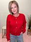 Fanciful Button Sweater Cardigan in Red 130 Sweaters - Ella Chic Boutique
