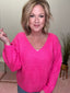 Fashion-Forward Bright Pink Knit Sweater