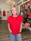 Feeling Cool Polka Dot Relaxed Top in Red 110 Tops- Ella Chic BoutiqueSewn and Seen