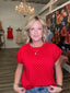 Feeling Cool Polka Dot Relaxed Top in Red 110 Tops- Ella Chic BoutiqueSewn and Seen