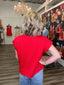 Feeling Cool Polka Dot Relaxed Top in Red 110 Tops- Ella Chic BoutiqueSewn and Seen