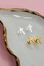 Flat Back Screw On Gold Cross Earrings in Stainless Steel 210 jewelry- Ella Chic BoutiqueJOSSLYN by wall to wall