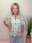 Floral Print Pintuck Detailed Swing Blouse