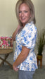 Floral Printed Bubble Sleeve Top 110 Tops - Ella Chic Boutique