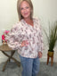 Floral Printed Smocked V Neck Balloon Sleeves Top 110 Tops - Ella Chic Boutique