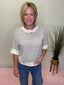 For Tomorrow Gray Stripe Short Sleeve Knit Top