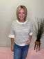 For Tomorrow Gray Stripe Short Sleeve Knit Top 110 Tops- Ella Chic BoutiqueBibi