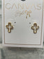 Foster Open Cross Stud Earrings in Gold 210 jewelry - Ella Chic BoutiqueCanvas Style