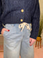 Free For All Denim Tie Front Pants 130 Sweaters - Ella Chic Boutique