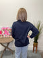 Funnel Neck Half Snap Button Sweatshirt in Navy 110 Tops - Ella Chic Boutique