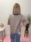 Gathered Short Sleeve Knit Sweater Top in Latte 110 Tops - Ella Chic Boutique