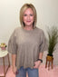 Gathered Short Sleeve Knit Sweater Top in Latte 110 Tops - Ella Chic Boutique