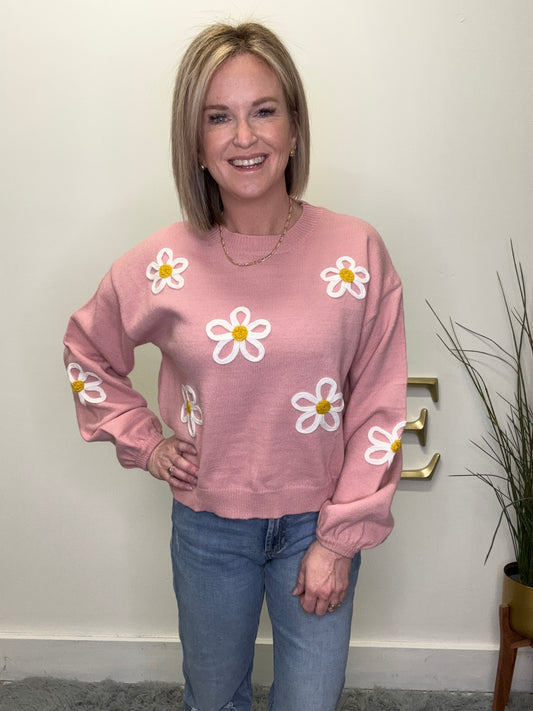 So Swell Daisy Pink Sweater
