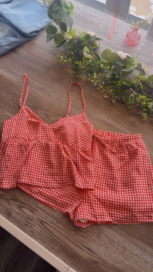 Gingham Red Set