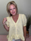 Gingham Yellow V-Neck Peplum Top 110 Tops- Ella Chic BoutiqueVine & Love