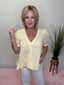 Gingham Yellow V-Neck Peplum Top
