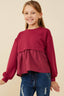 Girls Mix Media French Terry Knit Top