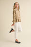 Girls Ruffle Hem Jacket in Tan 240 Kids Clothing - Ella Chic Boutique
