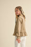 Girls Ruffle Hem Jacket in Tan 240 Kids Clothing - Ella Chic Boutique