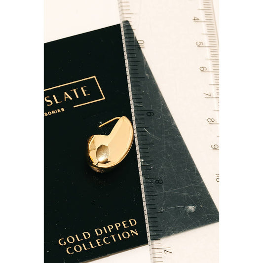 Glam Gold Dipped Oval Hoop Earrings