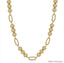 Gold Beaded Open Oval Necklace