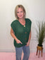 Gold Button Knit Sweater Vest in Dark Green 130 Sweaters- Ella Chic BoutiqueZenana