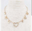 Gold chain with rhinestone heart Necklace