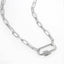 Gold Dipped Carabiner Paperclip Chain Necklace in Silver