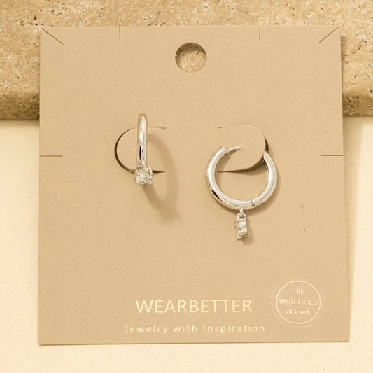 Gold Dipped Cz Charm Hinge Hoop Earrings 210 jewelry - Ella Chic BoutiqueAnarchy Street