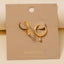 Gold Dipped Cz Charm Hinge Hoop Earrings