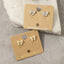 Gold Dipped Cz Pave Bow Ribbon Stud Earrings