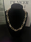 Gold Link Chain with Silver Knotted Accents Necklace