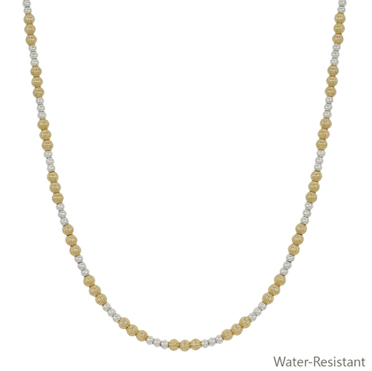 Gold & Silver Beaded Necklace – Water Resistant