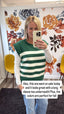 Green and White Striped Sleeveless Knit Top 110 Tops- Ella Chic BoutiqueBibi