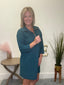 Gulf Blue Raven Zip Front Dress 150 Dresses & Jumpsuits - Ella Chic Boutique