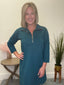 Gulf Blue Raven Zip Front Dress