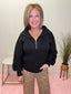 Half Zip Balloon Sleeves Ribbed Sweater in Black 130 Sweaters - Ella Chic Boutique
