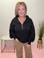 Half Zip Balloon Sleeves Ribbed Sweater in Black 130 Sweaters - Ella Chic Boutique