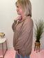 Half Zip Collared Long Sleeve Top in Mocha 110 Tops - Ella Chic Boutique