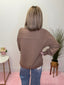 Half Zip Collared Long Sleeve Top in Mocha 110 Tops - Ella Chic Boutique
