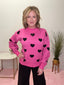 Hearts Abound Pink and Black Sweater 130 Sweaters - Ella Chic Boutique