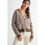 Herringbone Knit Cardigan in Brown 130 Sweaters - Ella Chic Boutique