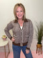 Herringbone Knit Cardigan in Brown 130 Sweaters - Ella Chic Boutique