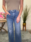 High Rise Crop Tummy Control Wide Leg Jeans