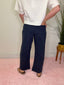 High Rise Eyelet Detail Barrel Pants in Navy 170 Pants- Ella Chic BoutiqueLe Lis