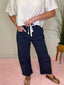 High Rise Eyelet Detail Barrel Pants in Navy 170 Pants- Ella Chic BoutiqueLe Lis
