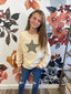 Houndstooth Star Embroidered Patch Knit Top - Girls